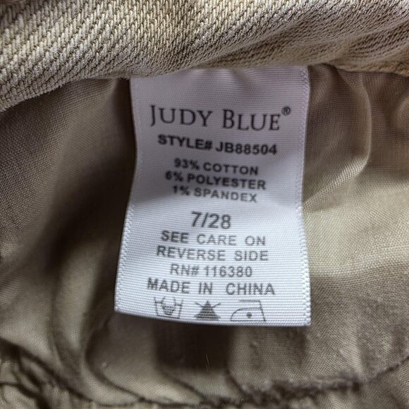 Judy Blue Jeans Womens 7/28 Khaki Tan Bootcut Stretch Garment Dyed JB88504 - Picture 6 of 10